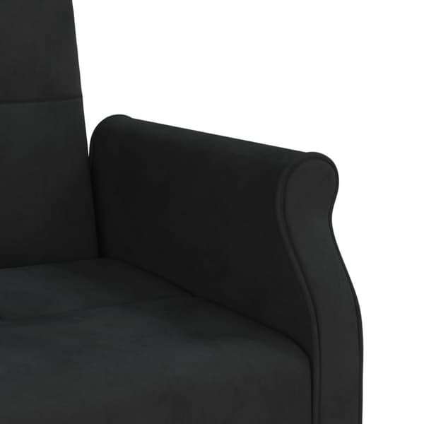 Bäddsoffa med dynor svart sammet