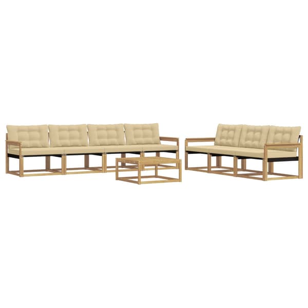 Utomhussoffset 8 pcs Vit och Beige