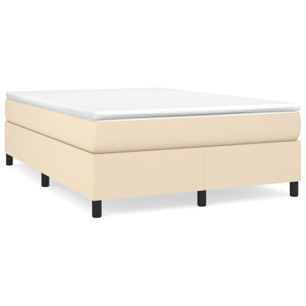 Boxspring-sängram gräddvit 140x200 cm tyg