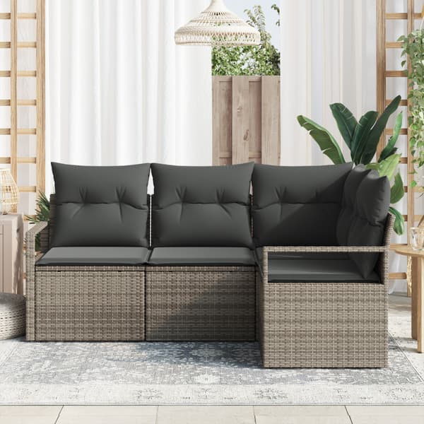 Soffset med kudde med lagring 4 pcs Grå konstrotting