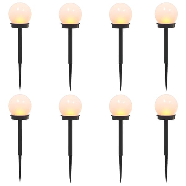 Utomhus solcellslampor med markspik 8 pcs Varmvit 38,5 cm ABS