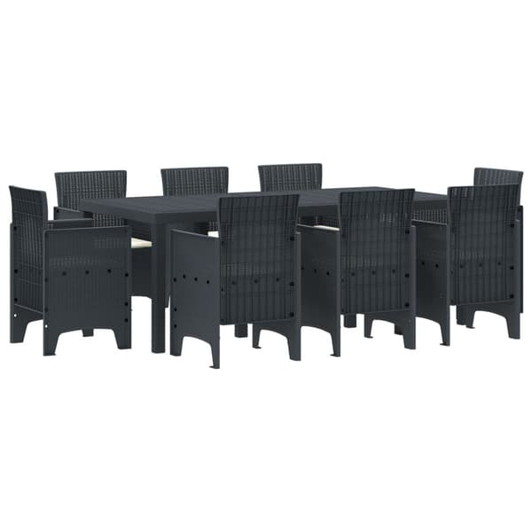 Trädgårdsmöbelset 9 pcs Antracit Polypropylen