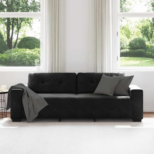 3-sitssoffa svart 220x78x80 cm sammet