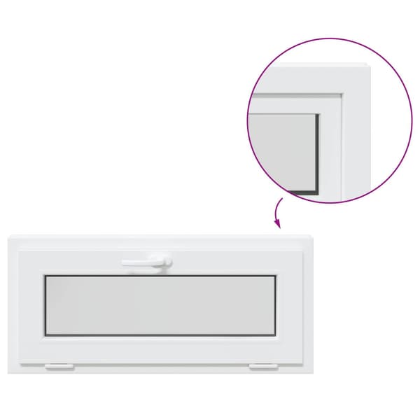Källarfönster RISOR 90 x 40 cm PVC och glas Vit