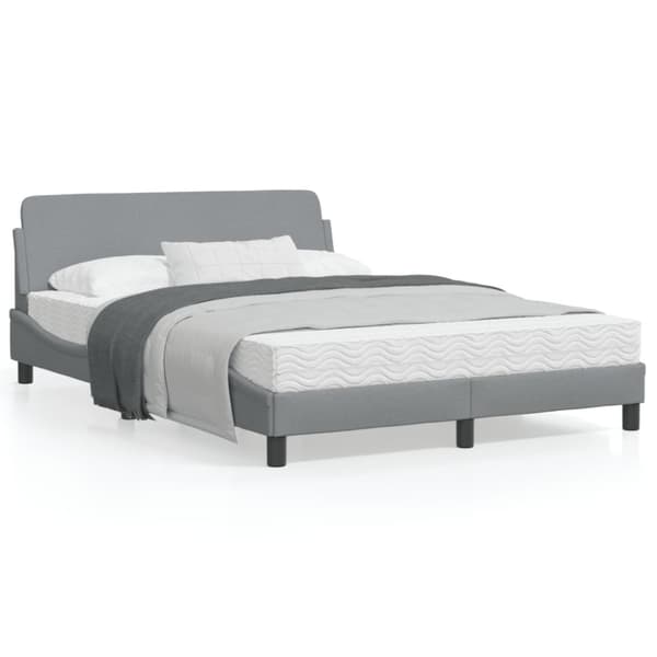 Bed Frame "Dover" Light Grey 140x190 cm Fabric