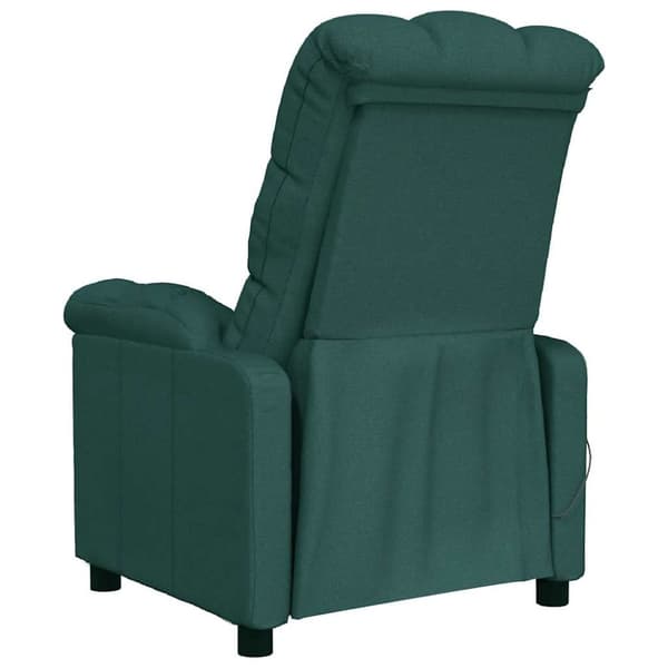 Massagefåtölj mörkgrön tyg