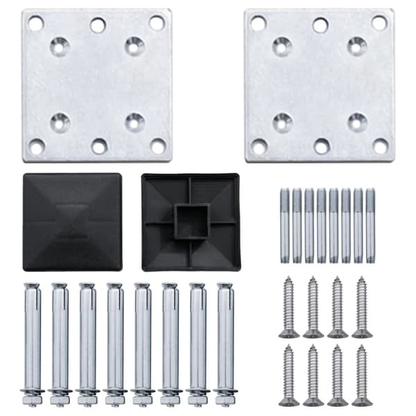 Staketstolpar 2 st mörkgrå 185 cm aluminium