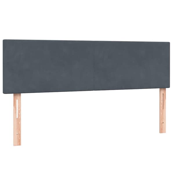 Ramsäng med madrass mörkgrå 160x210 cm sammet