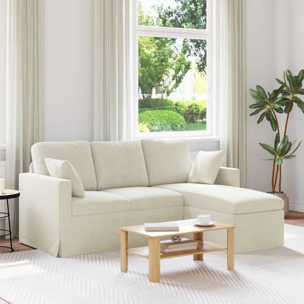 Soffa Kräm 178 x 134 x 80 cm Sammet