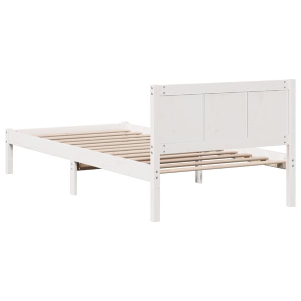 Sängram Vit 75 x 190 cm Massivt tallträ