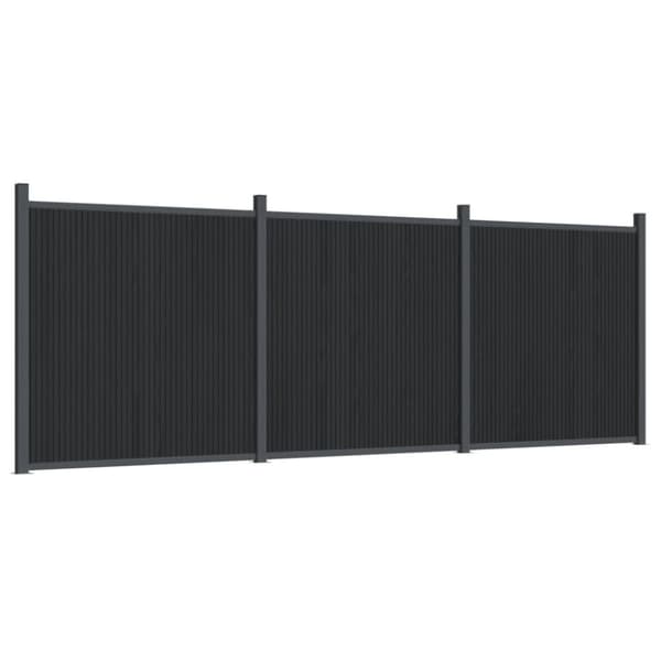 Staketpanel grå 526x186 cm WPC