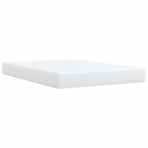 Ramsäng med madrass vit 140x200 cm konstläder