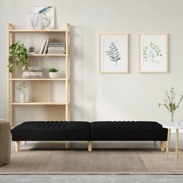 Bäddsoffa svart tyg