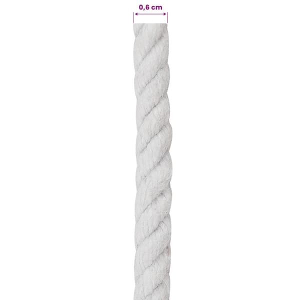 Rep Vit 0,6 x 0,6 x 2500 cm Bomull