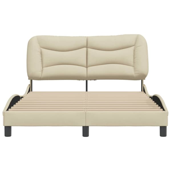 Bed Frame without Mattress "Hvar" Cream 140x200 cm Fabric