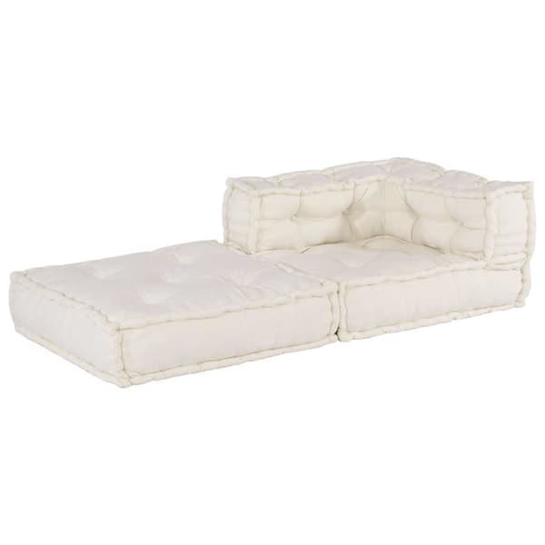 Modulär soffa krämfärgat tyg 70x70x54