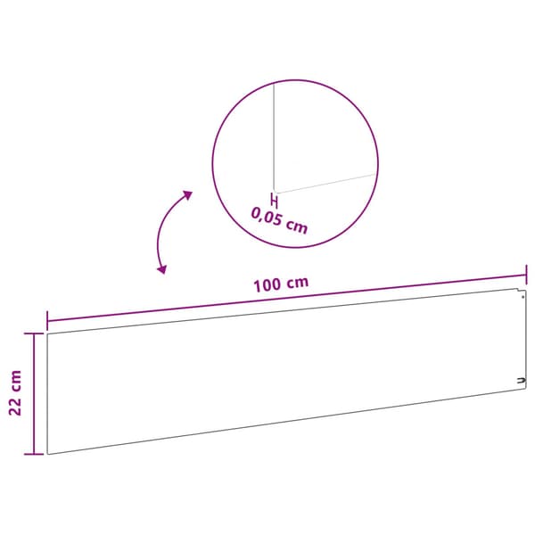 Kant för gräsmatta 20 pcs 100 x 22 cm Stål Silver