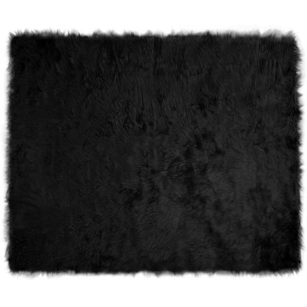 Fuskfäll matta TAFALLA Svart 200 x 280 cm Polyester