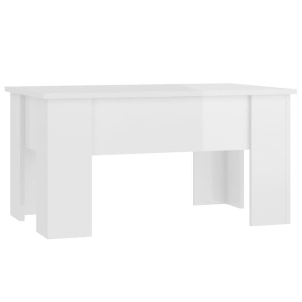 Soffbord vit högglans 79x49x41 cm konstruerat trä