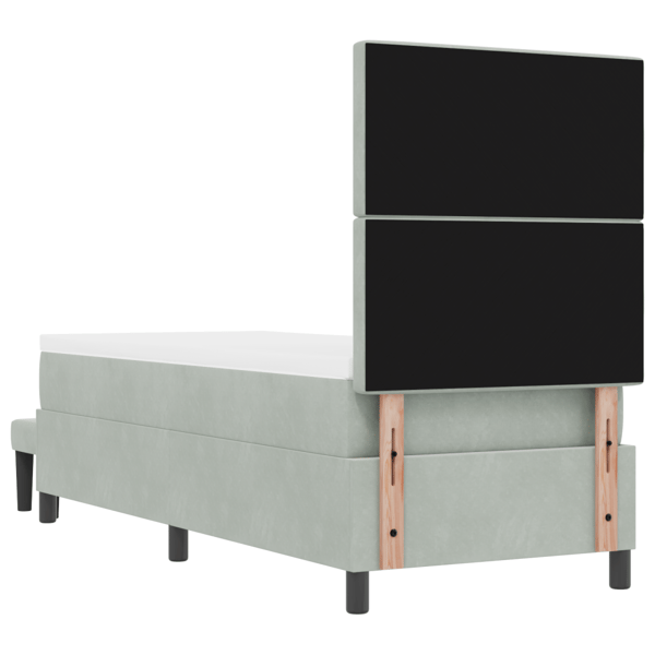 Bäddfjäder med madrass Ljusgrå 80 x 200 cm Sammet