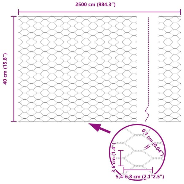 Hexagonstängsel Grön 0,4 x 25 m PVC