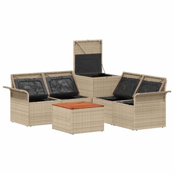 Soffset 6 st 4-Antal sittplatser Beige och krämvit