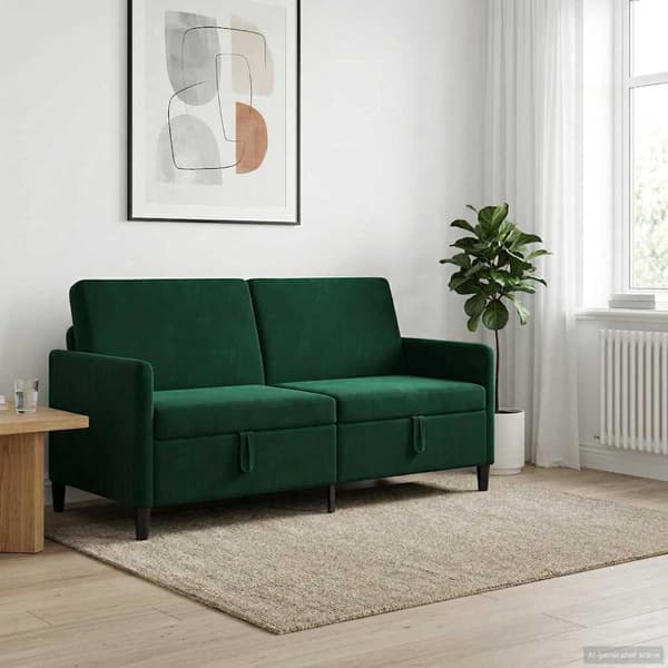 Soffa med förvaring Mörkgrön 172 x 78 x 87 cm Polyester