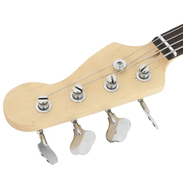 Elektrisk basgitarr för nybörjare med väska brun&vit 4/4 46"