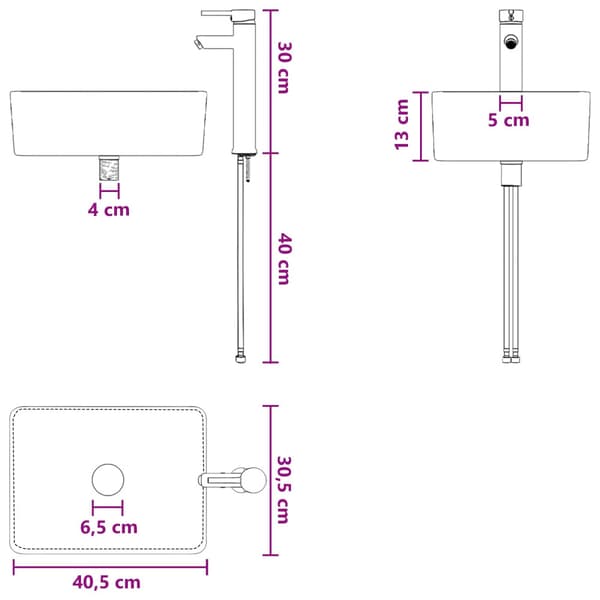 Badrumsmöbelset 2 pcs Vit Konstruerat trä