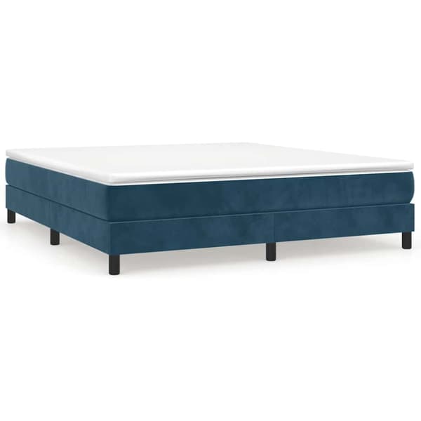 Boxspring-sängram mörkblå 180x200 cm sammet