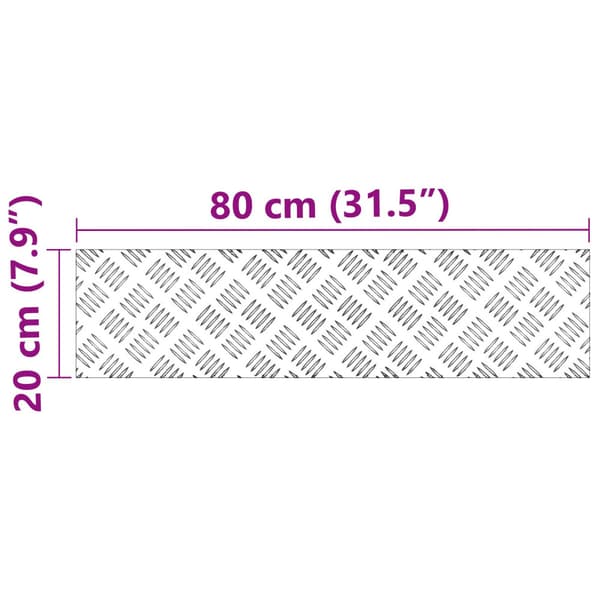 Trappsteg Rektangulär 4 pcs Silver 80 x 20 cm Aluminium