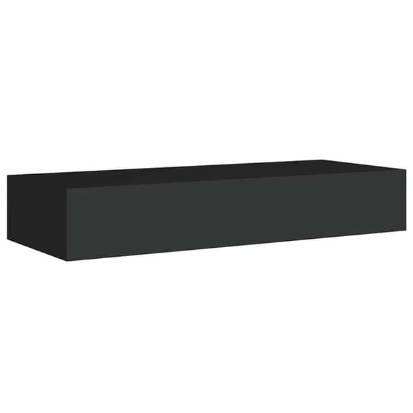 Väggmonterad låda svart 60x23,5x10 cm MDF