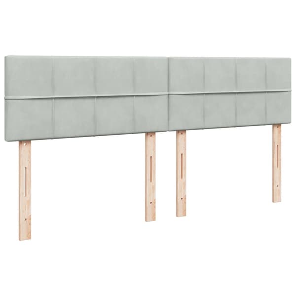 Ramsäng med madrass ljusgrå 180x200 cm sammet