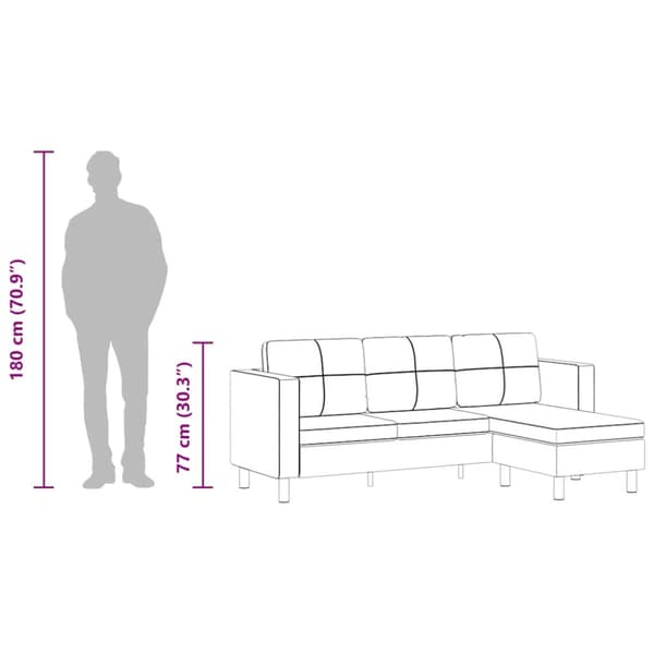 Divansoffa 3-sits konstläder vit