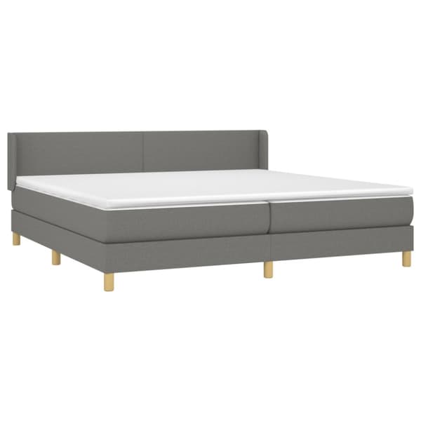 Ramsäng med madrass mörkgrå 200x200 cm tyg