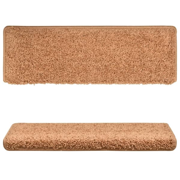 Trappmattor 15 st 65x21x4 cm krämfärgade rektangulära kanter