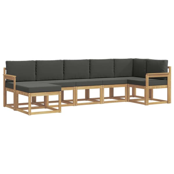 Utomhussoffset med kudde 7 pcs Vit och antracit Polyester