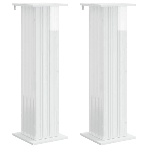 Växtställ 2 pcs Vit högglans 30,5 x 30 x 100,5 cm