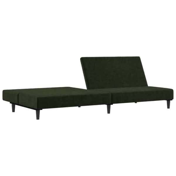 Bäddsoffa 2-sits mörkgrön sammet