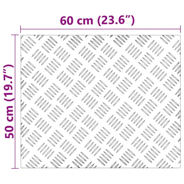 Trappsteg Rektangulär 4 pcs Silver 60 x 50 cm Aluminium