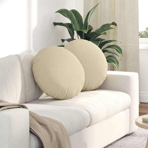 Sittkuddar 2 pcs Kräm Ø50 x 19 cm tyg