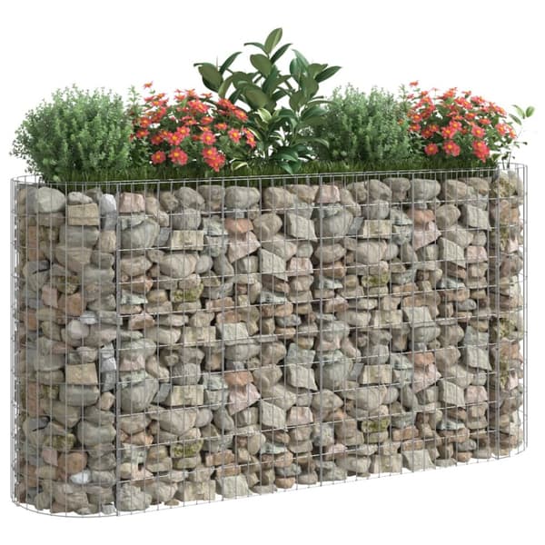 Planteringsgabion galvaniserat järn 190x50x100 cm