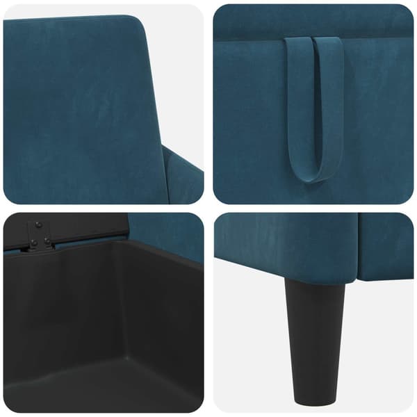 Soffa med förvaring Blå 72 x 78 x 87 cm Polyester
