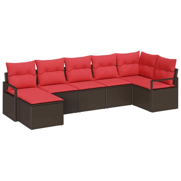 Soffset med kudde 7 pcs Brun konstrotting