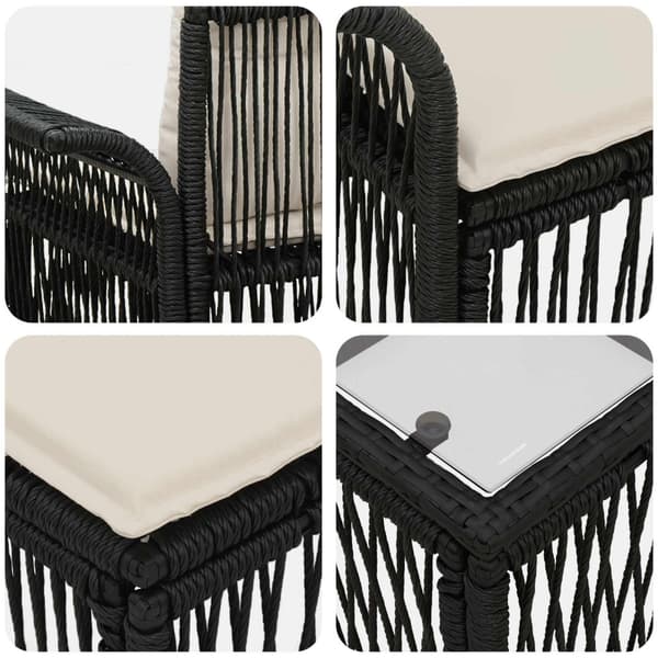 Trädgårdsoffset 5 pcs Svart konstrotting