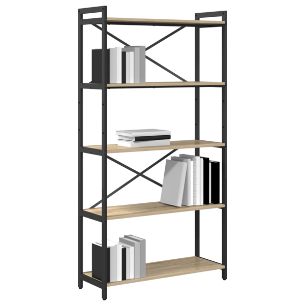 Hyllsystem Sonoma-ek 80 x 30 x 155 cm Konstruerat trä