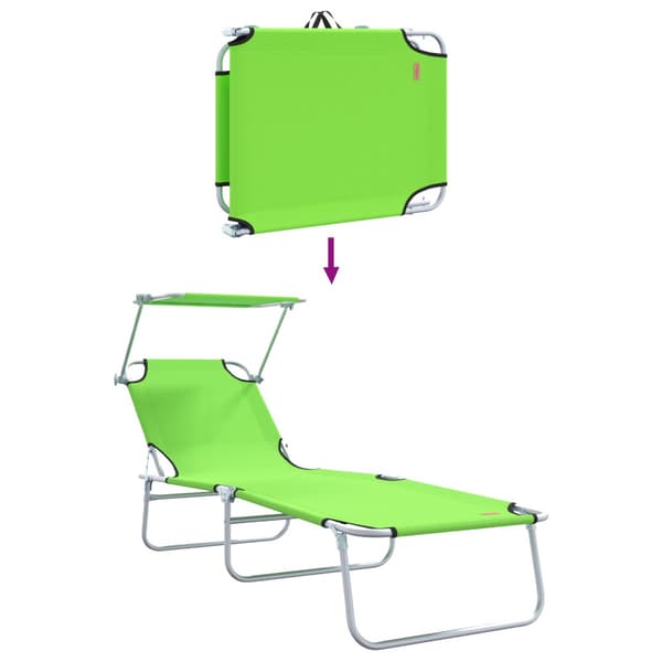 Solstol 2 pcs Grön 58 x 188 x 77cm Polyester