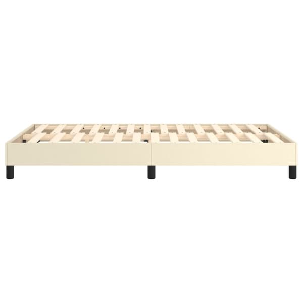 Boxspring-sängram gräddvit 120x200 cm konstläder