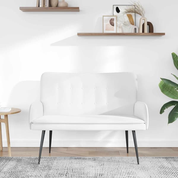 2-sits soffa Vit 115 x 61 x 87 cm tyg