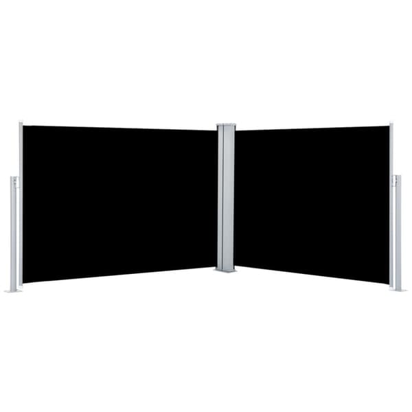 Infällbar sidomarkis svart 100x1000 cm